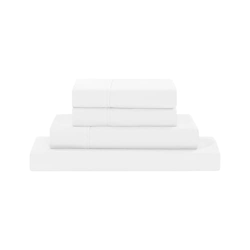 Modern Threads Soft Microfiber Solid Sheets - Luxurious Microfiber Bed Sheets - Includes Flat Sheet, Fitted Sheet with Deep Pockets, & Pillowcases White Queen