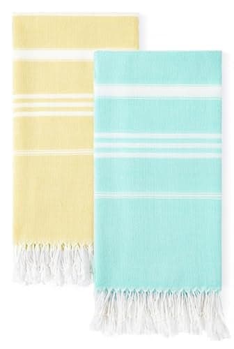 2 Packs Cotton Turkish Beach Towels Quick Dry Sand Free Oversized Bath Swim Pool Towel Extra Large Xl Big Blanket Adult Travel Essentials Cruise Accessories Must Haves Clearance Vacation Stuff