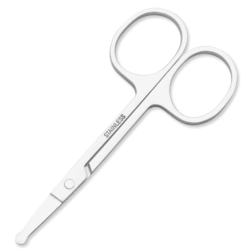 FEITA Mini Nose Hair Round Tip Scissors, Men's grooming Scissor All Purpose Facial safety Scissors Cute for Woman Eyebrow, Lash, Mustache, Pubic Hair