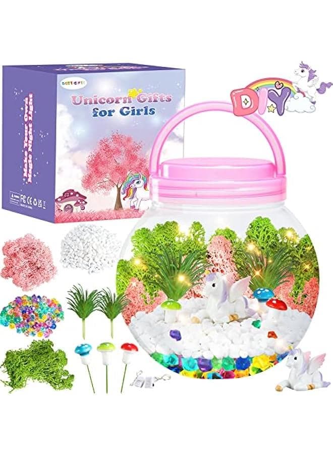 Unicorn Terrarium Crafts Kit for Girls - Unicorn Craft Kit for Kids,Unicorn Toys for Girls,Kids Girls Gifts for Teen Girls Age 3+