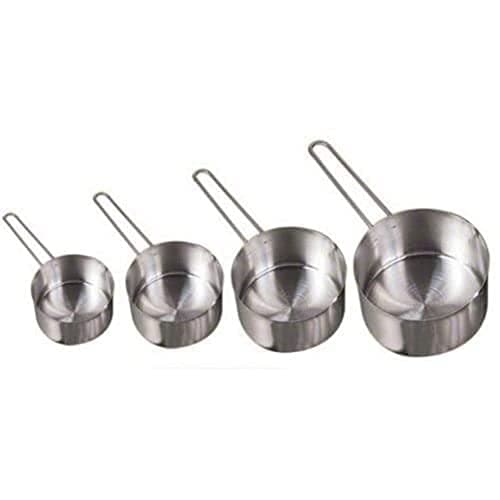 American METALCRAFT, Inc. MCW4 Measuring Cup Set, Stainless Steel, Wire Handle (Set of 4) Silver, 6.63 x 3.38 x 2.25 inches