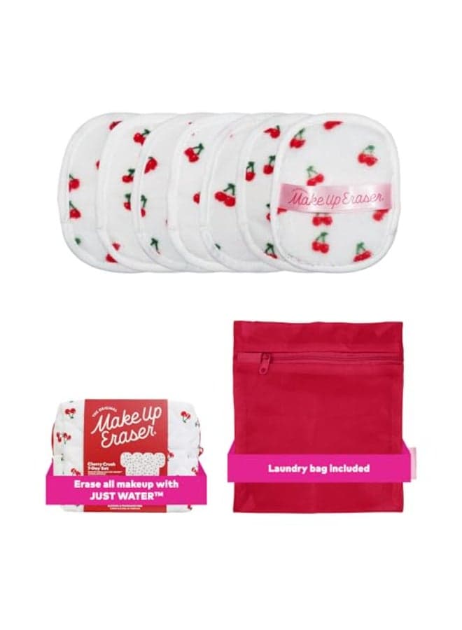The Original MakeUp Eraser 7Day Set Erase All Makeup With Just Water Including Waterproof Mascara Eyeliner Foundation Lipstick Sunscreen and More Cherry Crush 7ct