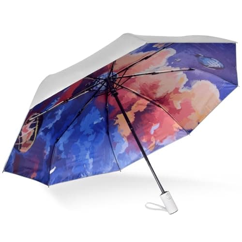 Cuby UV Sun Umbrella Compact Folding Travel Umbrella Auto Open and Close for Windproof, Rainproof & 99.9% UV Protection Parasol with Silver Anti-UV Coating