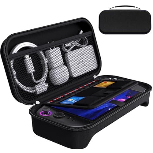 ivoler Carrying Case for Lenovo Legion Go Gen 2 88 Portable Hard Shell Pouch Travel Bag Builtin Gaming Charger Dock Storage Holds 8 MicroSD and 2 Credit Sized Cards Black