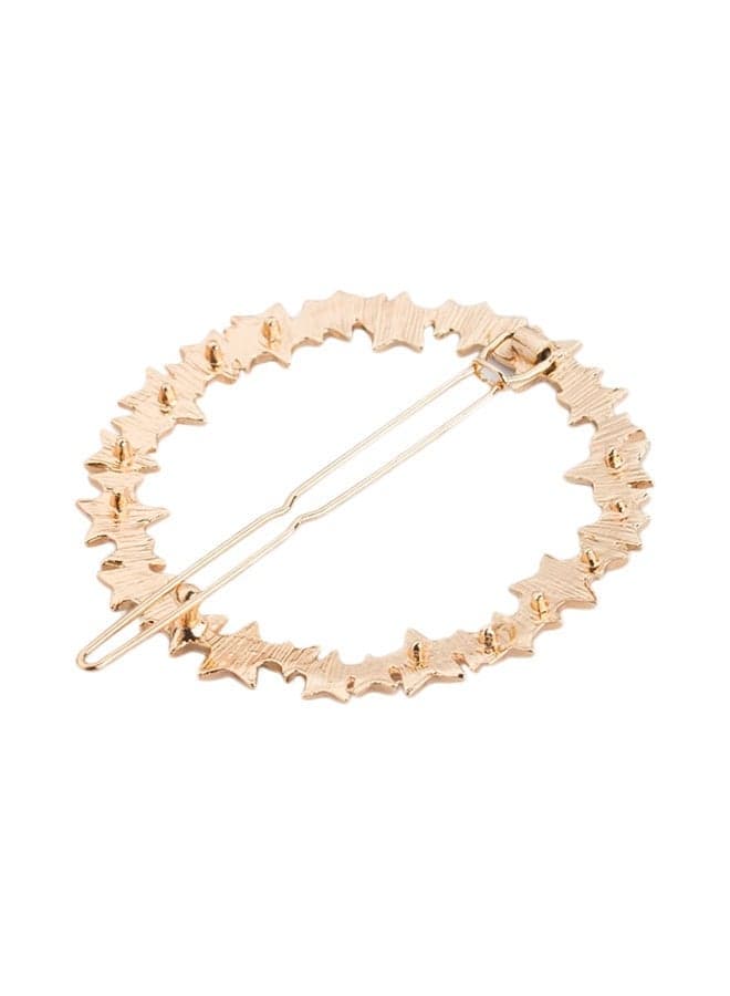 Dull Polished Geometric Star Design Circular Hair Clip