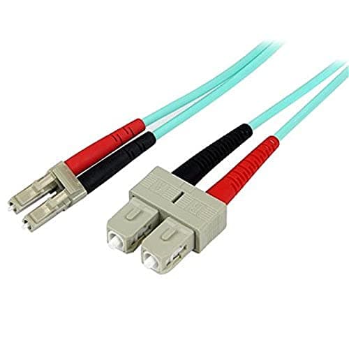 StarTech.com 10m (30ft) LC/UPC to SC/UPC OM3 Multimode Fiber Optic Cable, Full Duplex 50/125, 100G, LSZH Fiber Jumper Cord