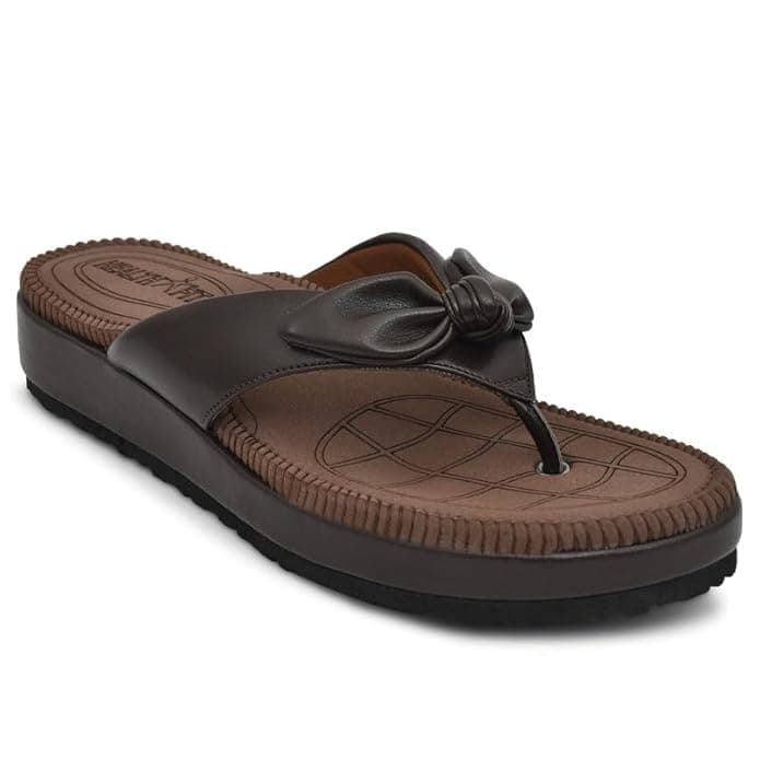 HEALTH FIT Orthopedic with Super Extra Soft Ortho Care Anti-SkidNFlip-Flops for women Slippers/Doctor Chappal & Footwear HF330 BR 9 UK