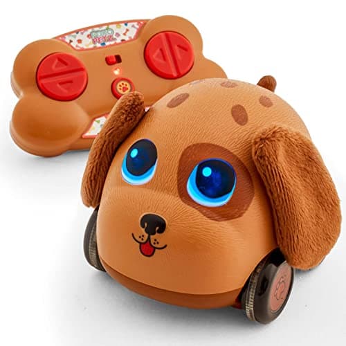 Flybar Poko Petz Remote Control Car for Toddlers Dog Toys 24GH for Boys and Girls Light Up Singing Talking Toy Preschool Best Birthday Toddler Gifts for Ages 3 and Up