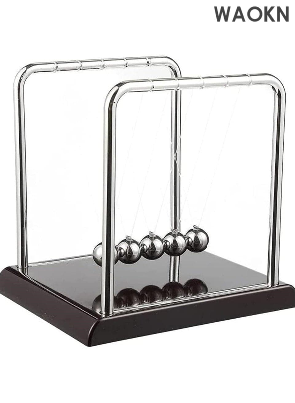 Newton's Cradle Art in Motion, Balance Balls Desk Decoration for Living Room Drawing Room and Office, Fun Steel Balance Ball Physics Science Desk Toy Accessory Gift Wine (Silver)