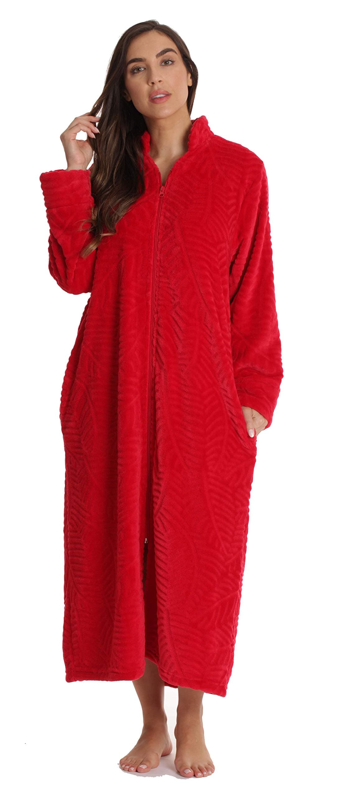 Just Love Plush Zipper Lounger Robe 6729REDXL