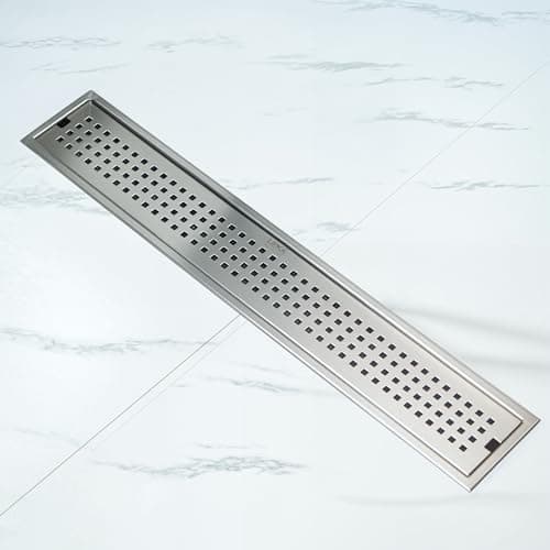 LIPKA Palo 24 × 4 Inches Floor Drainer | 304 Stainless Steel Palo Shower Water Drain Channel/Waste Water Floor Drain | with Stainless Steel Trap and Side Hole | with Collar
