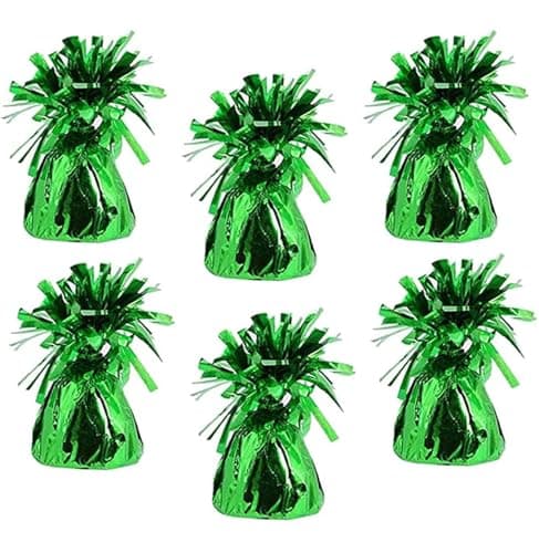 Chochkees Metallic Balloon Weights Birthday Party Favors Novelty and Gag Gifts 55 Inches 6Pack Green