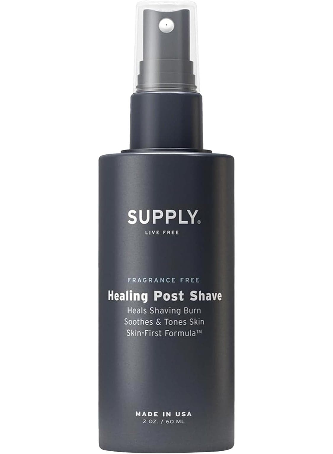 SUPPLY Healing Post Shave- Fragrance Free After Shave- Alcohol- Free Soothing Formula for Men- Nourishes, Soothes and Boost Cell Repair- for Sensitive and Acne-Prone Skin- 2 oz. Bottle