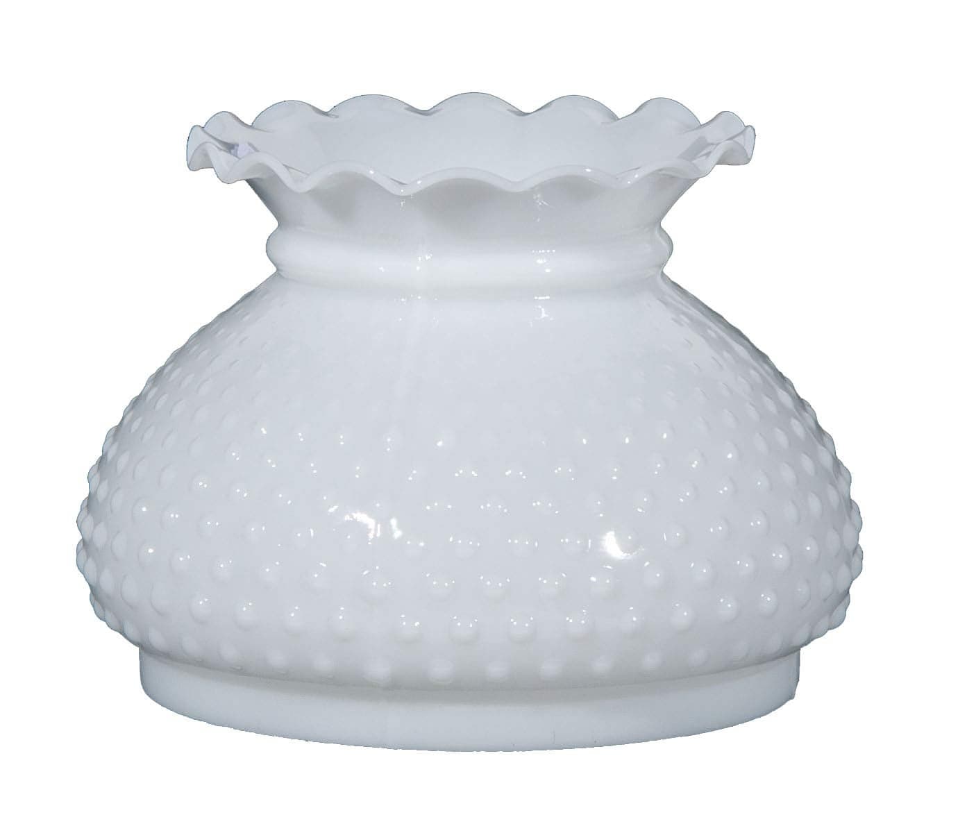 BP Lamp 7 Inch White Cased Glass Hobnail Student Shade
