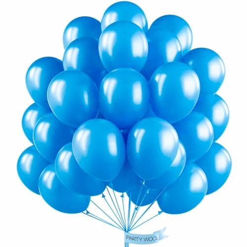 PartyWoo Pearl Blue Balloons 50 pcs 12 Inch Sky Blue Latex Helium Balloons for Graduation Wedding Baby Shower Gender Reveal Under the Sea Anniversary Birthday Party Decorations BlueZ23