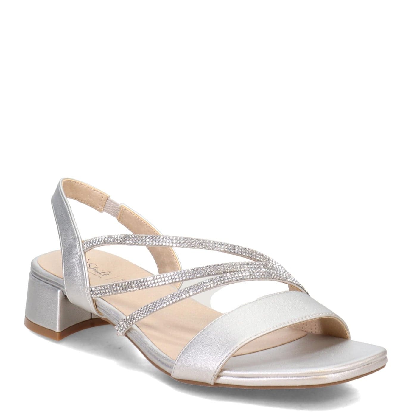 LifeStride Womens Joy Strappy Heeled Sandal Silver 75 Wide US