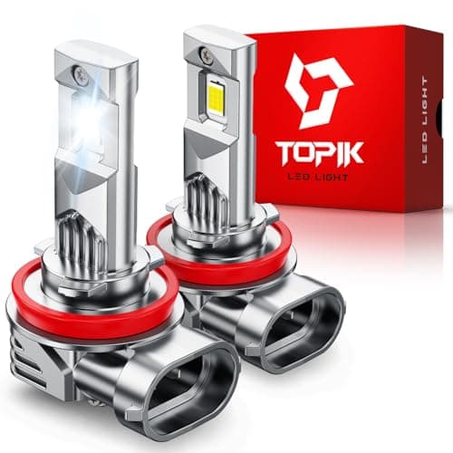 TOPIK ππ«π’π π‘πππ¬π H11/H9/H8 LED Bulbs ππ,πππππ Brighter 6500K Cool White H11 Bulbs, Real 1:1 Mini Size Design, Plug and Play, CANbus Ready, 2 Pack