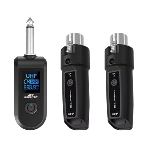 Softline Pro UHF XLR Adapter System Wireless Microphone Transmitter Receiver for Dynamic Microphone Guitar Audio Mixer PA System (SP DWT002 MIC) - Dual