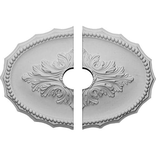 Ekena Millwork CM16OX2-03500 16 7/8"W x 11 3/4"H x 3 1/2"ID x 1 1/2"P Oxford Ceiling Medallion, Fits Canopies up to 3-1/2", 2 Piece