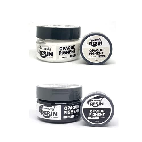 Haksons Opaque Pigment for Epoxy Resin Pack of 2, 15g (White and Black)
