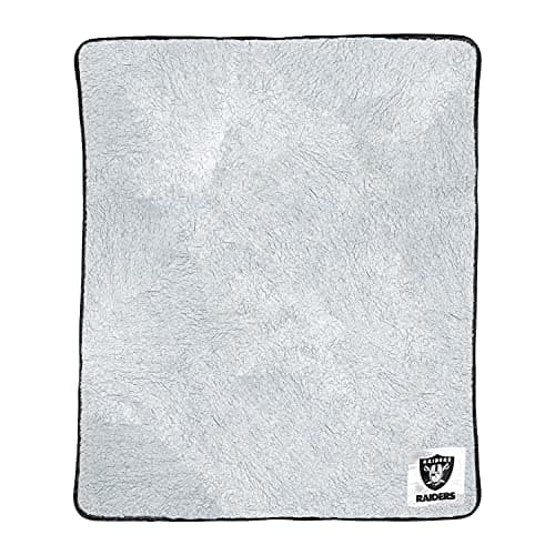 Northwest NFL Silk Touch Sherpa Throw Blanket - Soft & Fluffy - Great for Gamedays - 60" x 50" - Experience Ultimate Comfort (Las Vegas Raiders - Black)