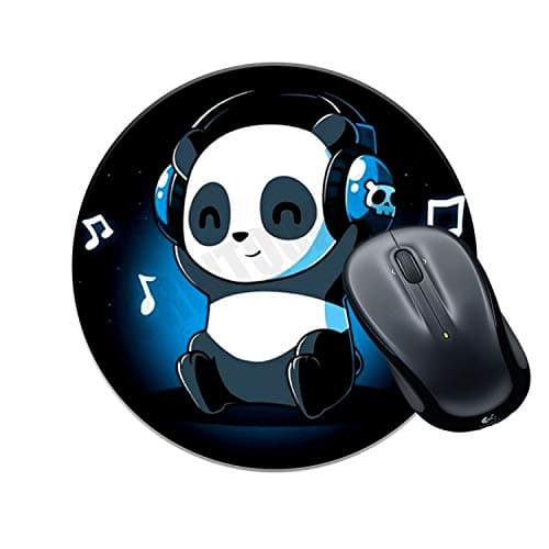 VPRINT QUALITY Round Gaming Mousepad Circle Music Panda Love Printed Multicolour Size 8x8 inches