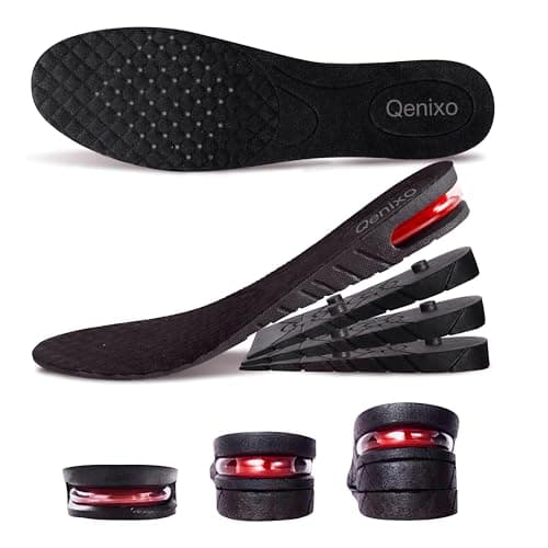 Qenixo Height Increase Shoe Insoles Air Cushion 3-Layer 2.75 inch /7cm Make You Taller, Comfort Breathable Multi-Layer Invisible Boosting Lifts Soles Elevated Cushioned Heel Men and Women 1 Pair