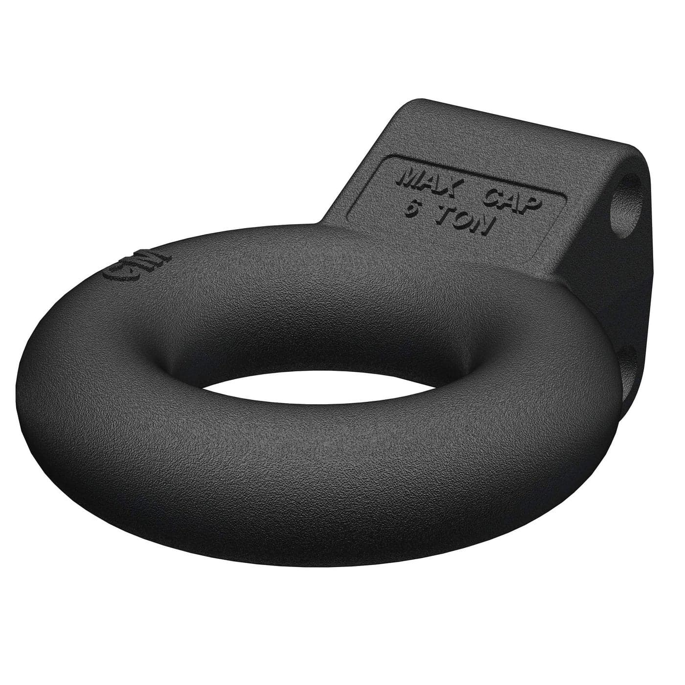 CURT 48601 Black Steel Pintle Hitch Lunette Ring 3Inch ID 12000 lbs Channel Mount Required