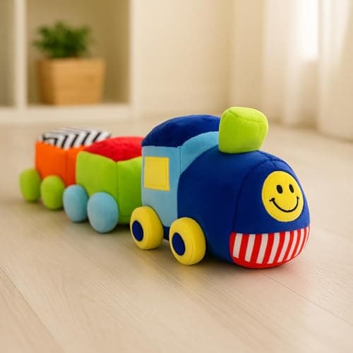 LITTLE GINNIE Train Soft Toy for Baby Boy - Baby & Toddler Toys | Plush Toy for Kids Boys & Girls - Age 6 Months Onwards | Ideal for Birthday & Return Gift
