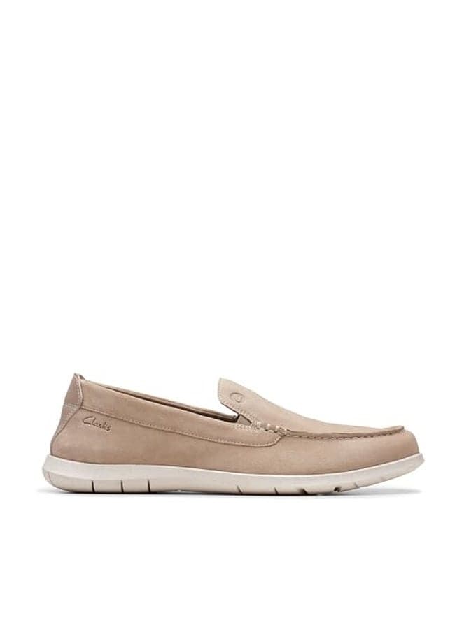 Clarks Men's Flexway Step Moccasin, Sand Suede, 11.5 Wide