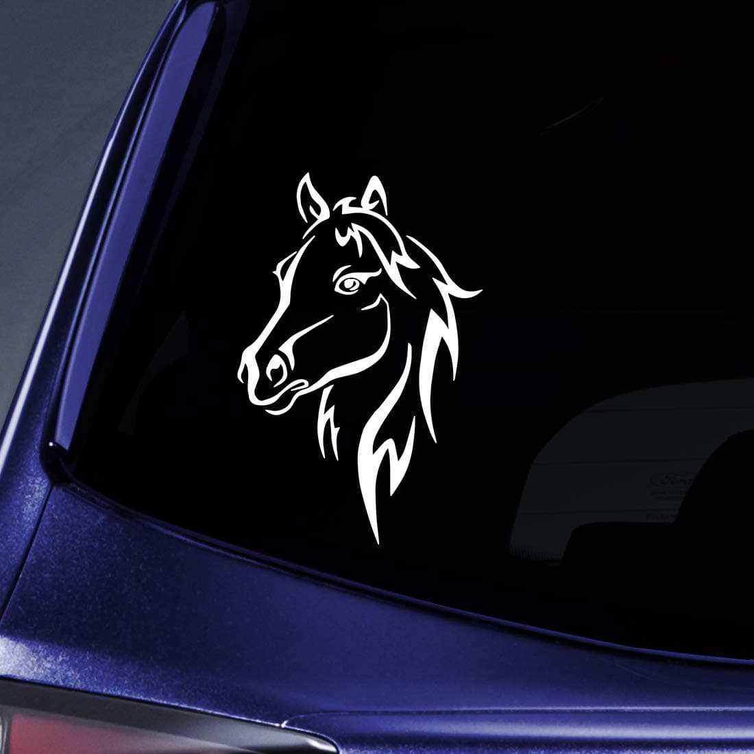 Bargain Max Decals Horse Head Outline Sticker Decal Notebook Car Laptop 55 White