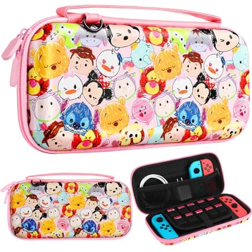 Xinocy for Switch OLED Carrying Case Cute Kawaii Design - Travel Cases Portable Storage Carry Protective Hard Shell for Women Girls Boys Teens for Nintendo Switch 2017/OLED 2021, Cartoon