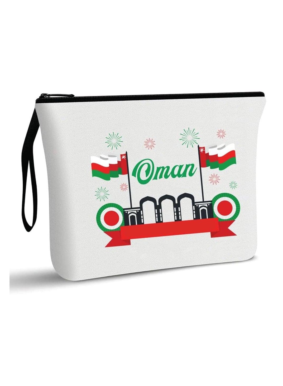 Oman National Day Cosmetic Bag-Celebrate Oman In Style-Makeup Bag-Full Zipper Pouch
