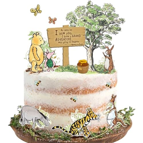 Winnie Cake Toppers for Baby Shower Decorations 13pcs Classic Cake Cupcake Toppers for Birthday Party Cake Decorations