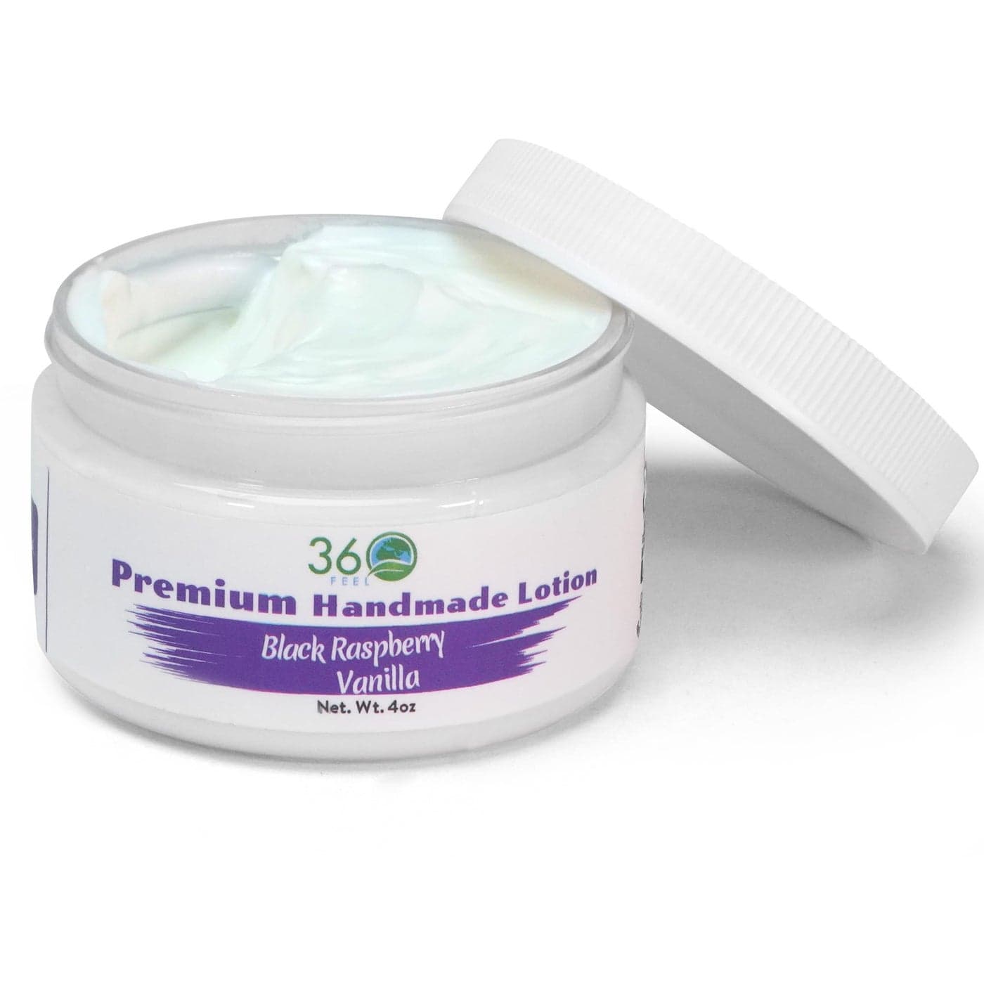360Feel Black Raspberry Vanilla Lotion Hydrates with Coconut Olive Oil PlantBased NonGreasy Sensitive Skin All Day Use