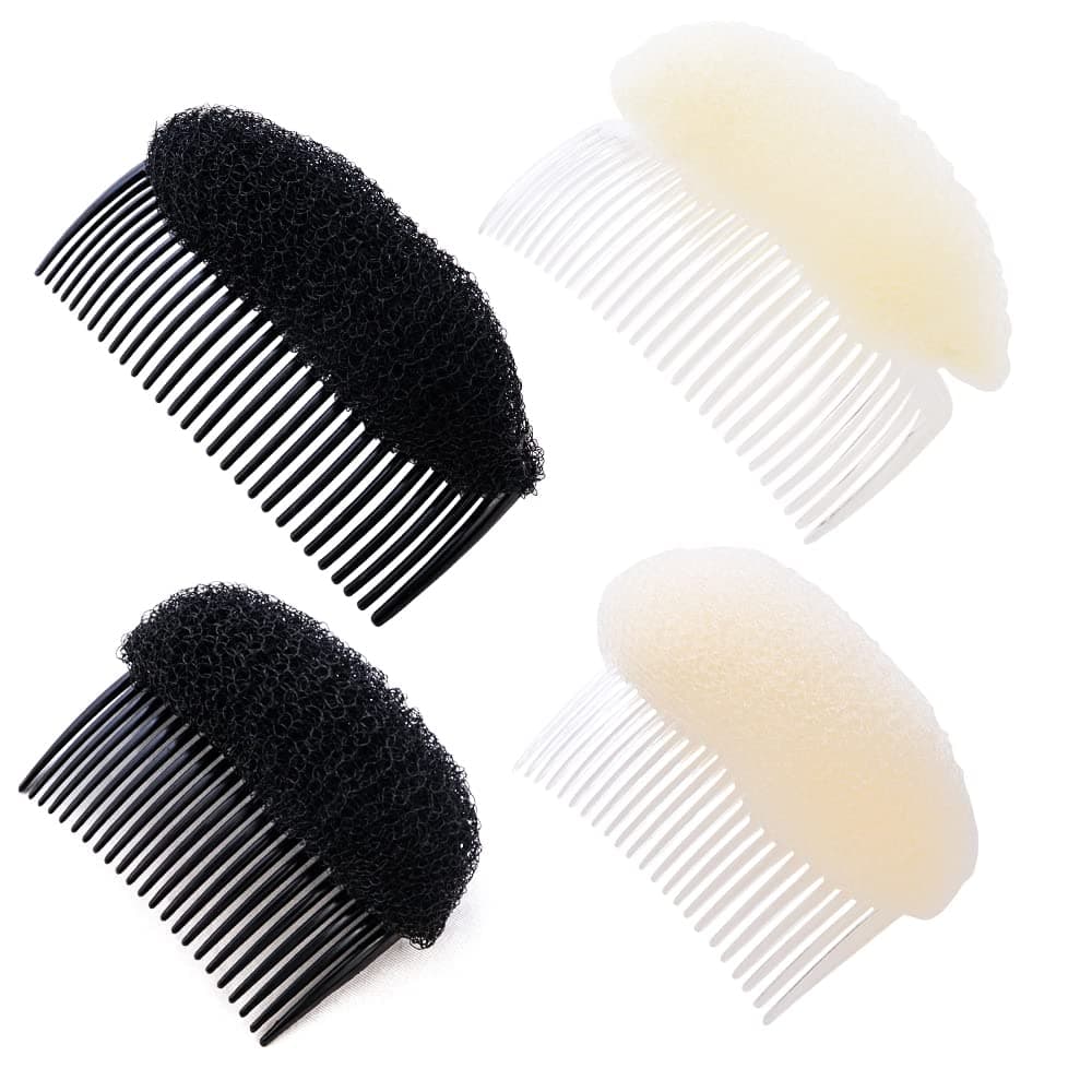 TCOTBE 4 Pcs Invisible Hair Inserts for Volume and Styling Bump it Up Combs Charming Beehive Hairstyle Tools Bun Makers for Women and Girls