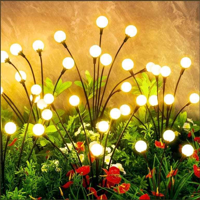 Solar Lights Outdoor Waterproof 2 Packs 16LED Solar Garden Patio Garden Decor Patio Decor Firefly Outdoor Unique Gifts for Women Gifts for Grandma