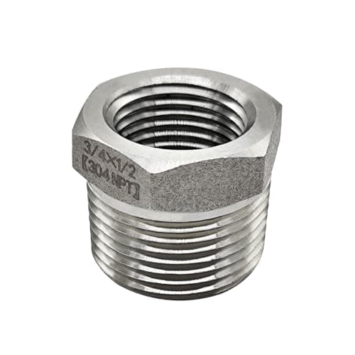 Beduan Stainless Steel Reducer Hex Bushing, 3/4" Male NPT to 1/2" Female NPT, Reducing Cast Pipe Adapter Fitting