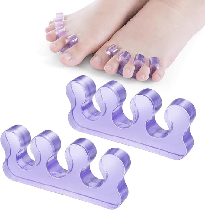 Sibba Toe Separators for Nail Polish Silicone Toe Separator Straighteners and Correctors for Overlapping Toes Bunions Hammer Toe Foot Pain Relief for Men and Women Purple