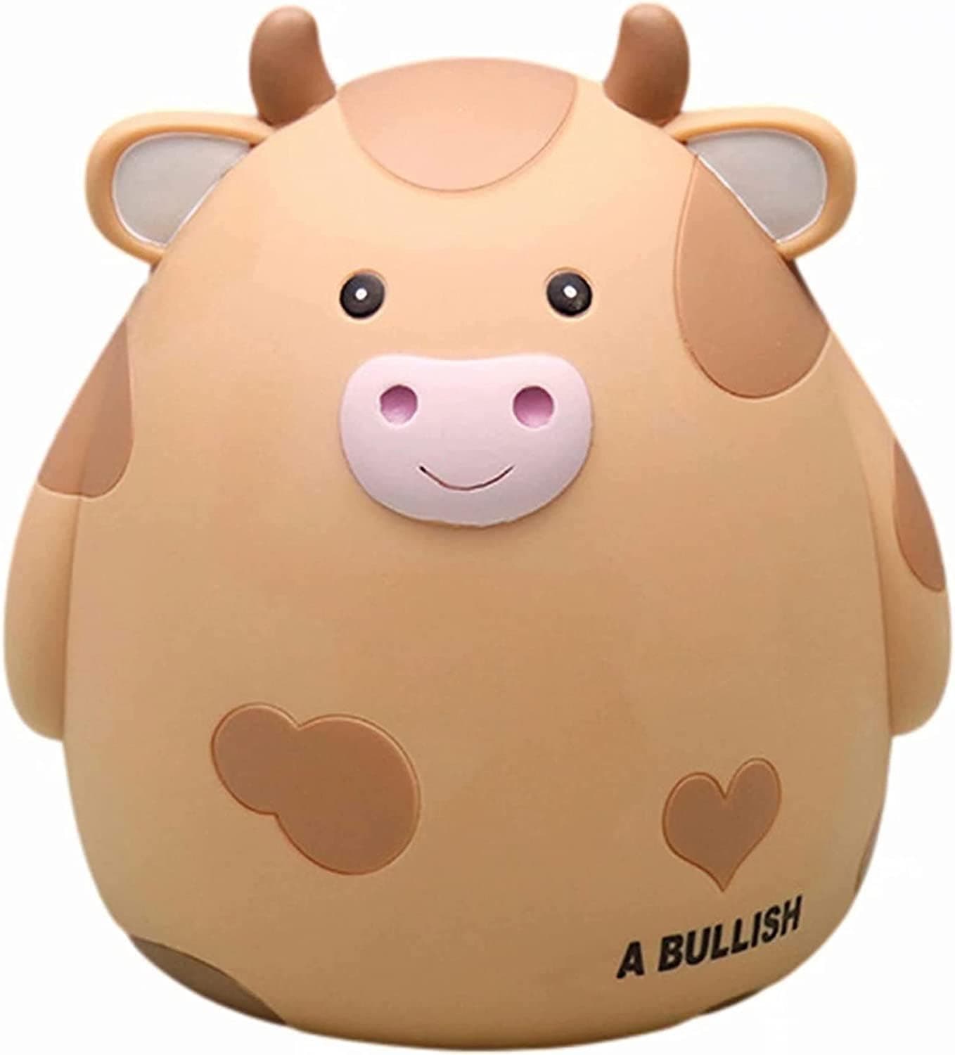 HW Cow Piggy Bank Unbreakable Coin Box for Kids Cute Animal Money Bank Birthday for Boys GirlsCoin Saving Boxes Yellow