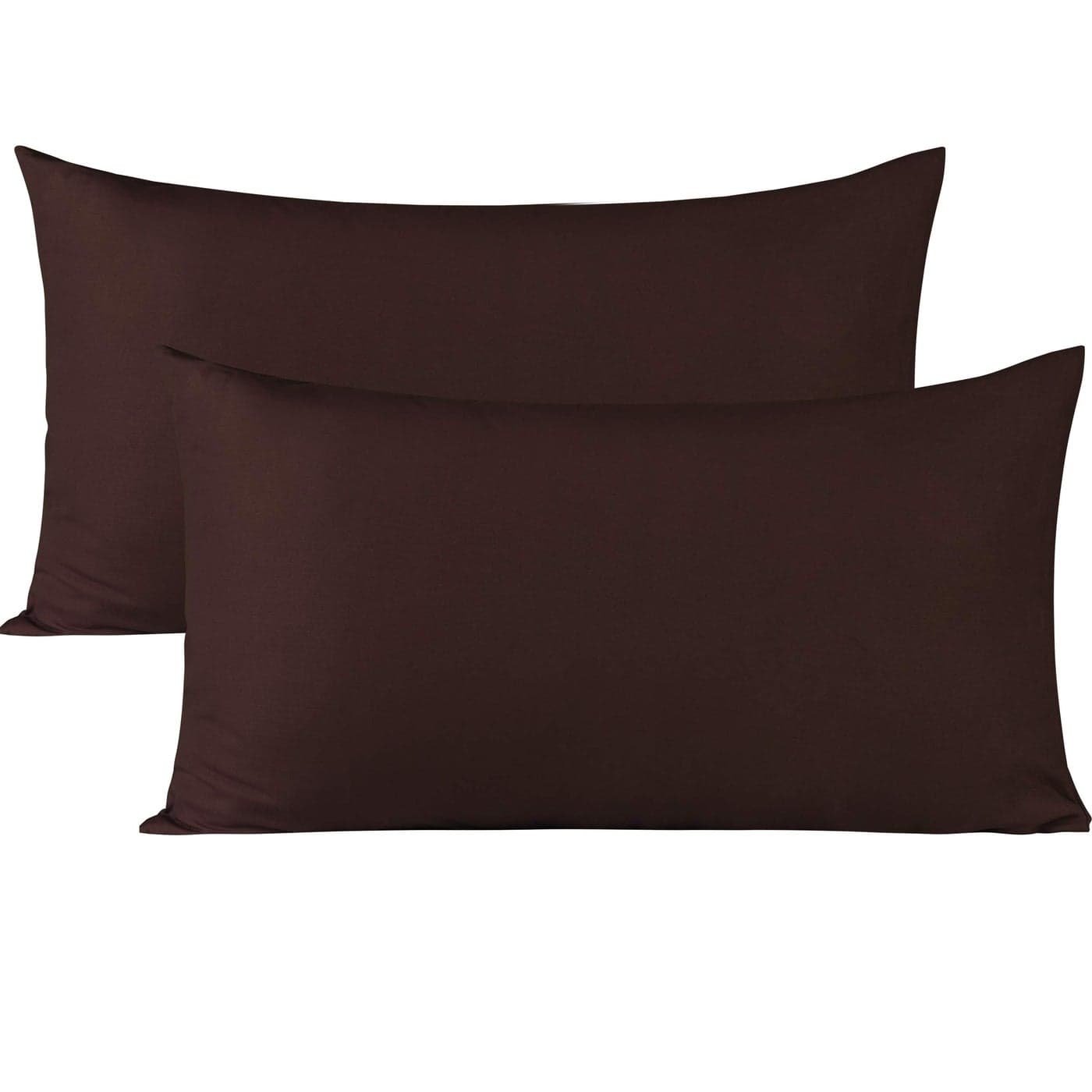 BEDSUM Microfiber Standard Pillowcases Set of 2 Soft Wrinkle Resistant and Easy Care Pillow Cases with Envelope Closure for Kids 20x26 inches Dark Brown