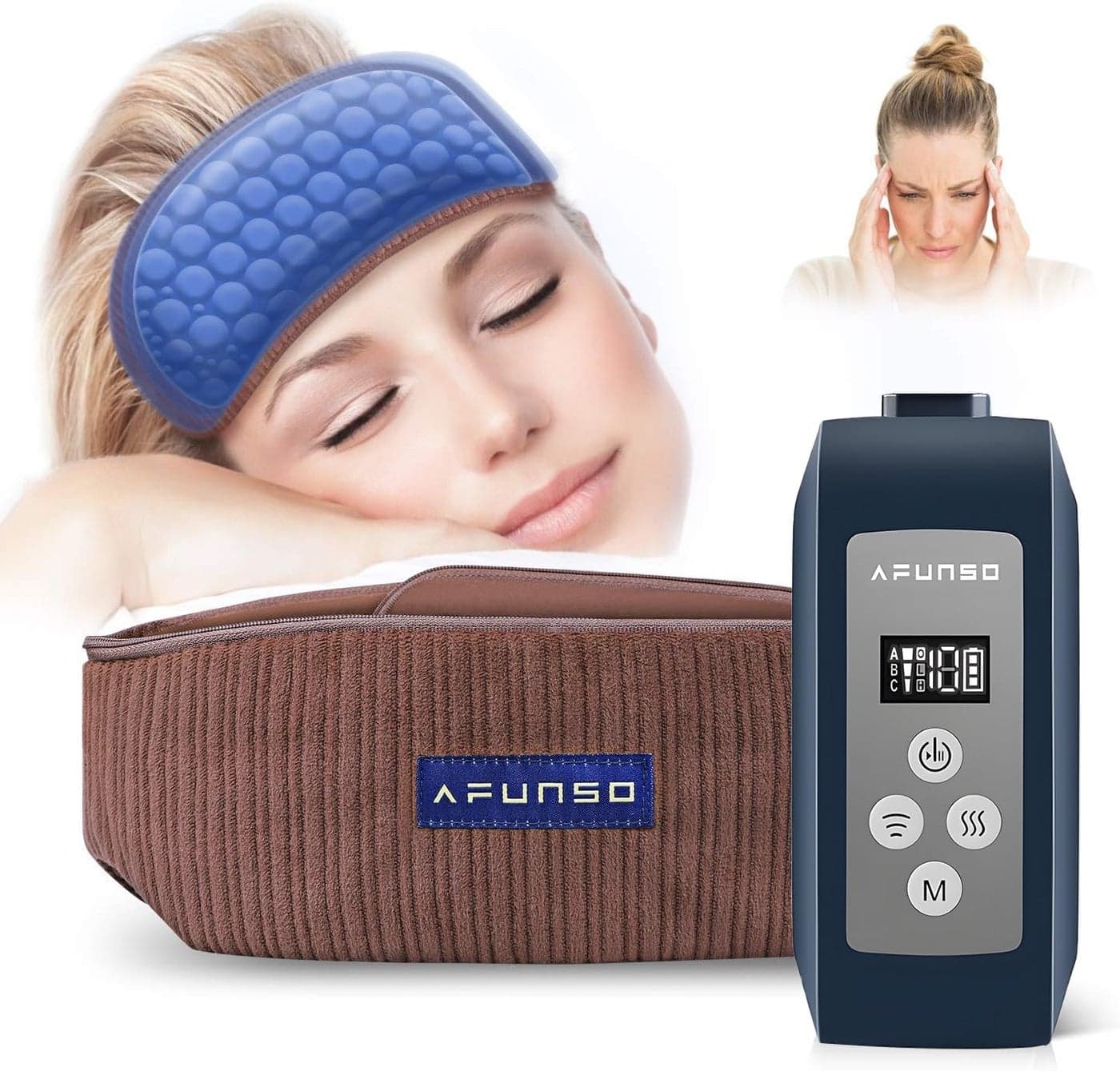 AFUNSO Head Scalp Massager Scalp Massage Instrument Rechargeable Massager Airbag for HeadMuscles Leg Electric Percussion with Portable Design for Deep Relaxation Stress Relief Great Gift