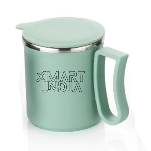XMART INDIA Coffee Mug Vaccum Insulated Cup Comes with Styling Lid for Tea Milk Coffee Mug Inner Stylist Double Wall Cup for Home Office Restaurant Use Gift Pack of 1 Pic (Pista)