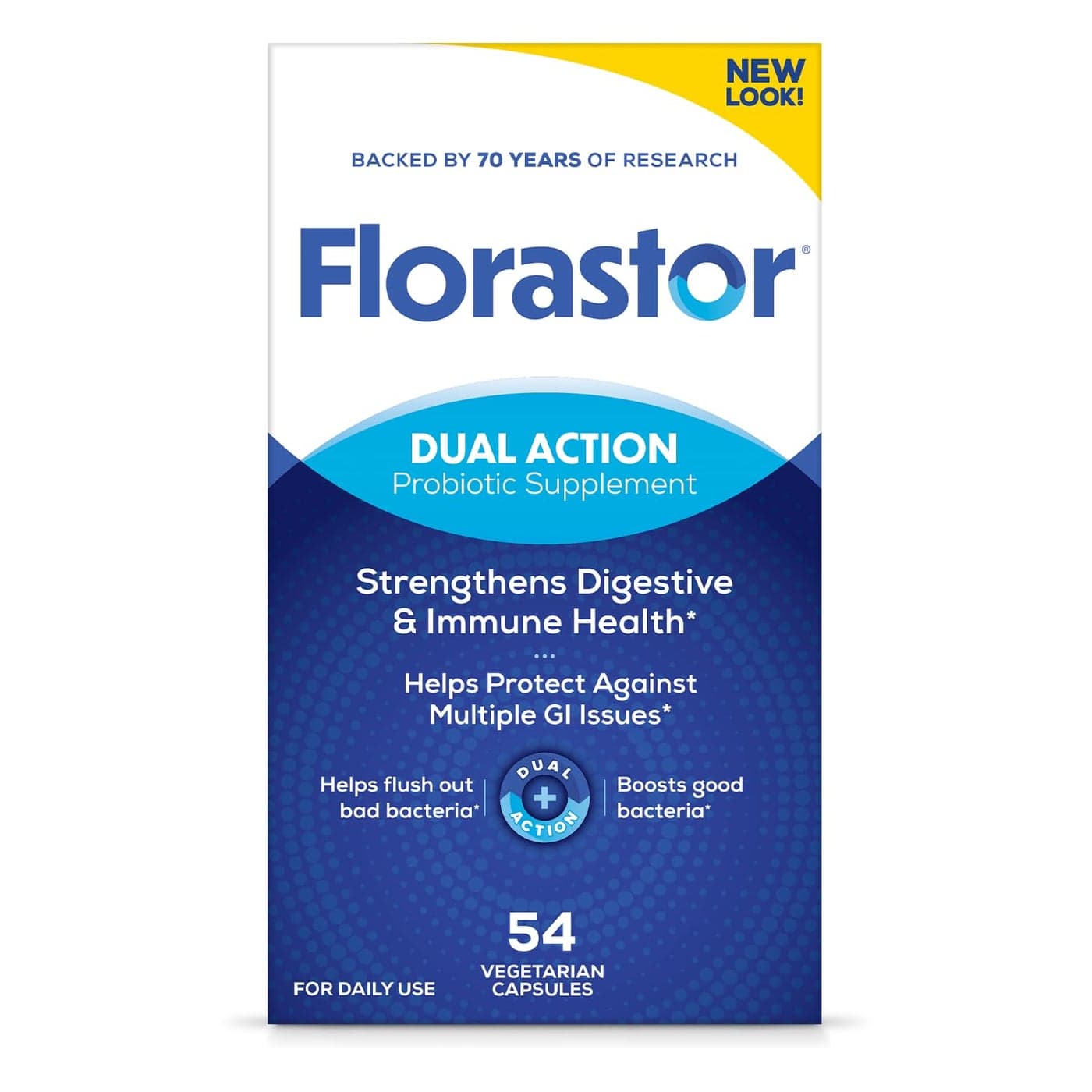 Florastor Probiotics for Digestive and Immune Health 54 Capsules Probiotics for Women Men Helps Flush Out Bad Bacteria Boosts The Good with Our Strain Saccharomyces Boulardii Packaging May Vary