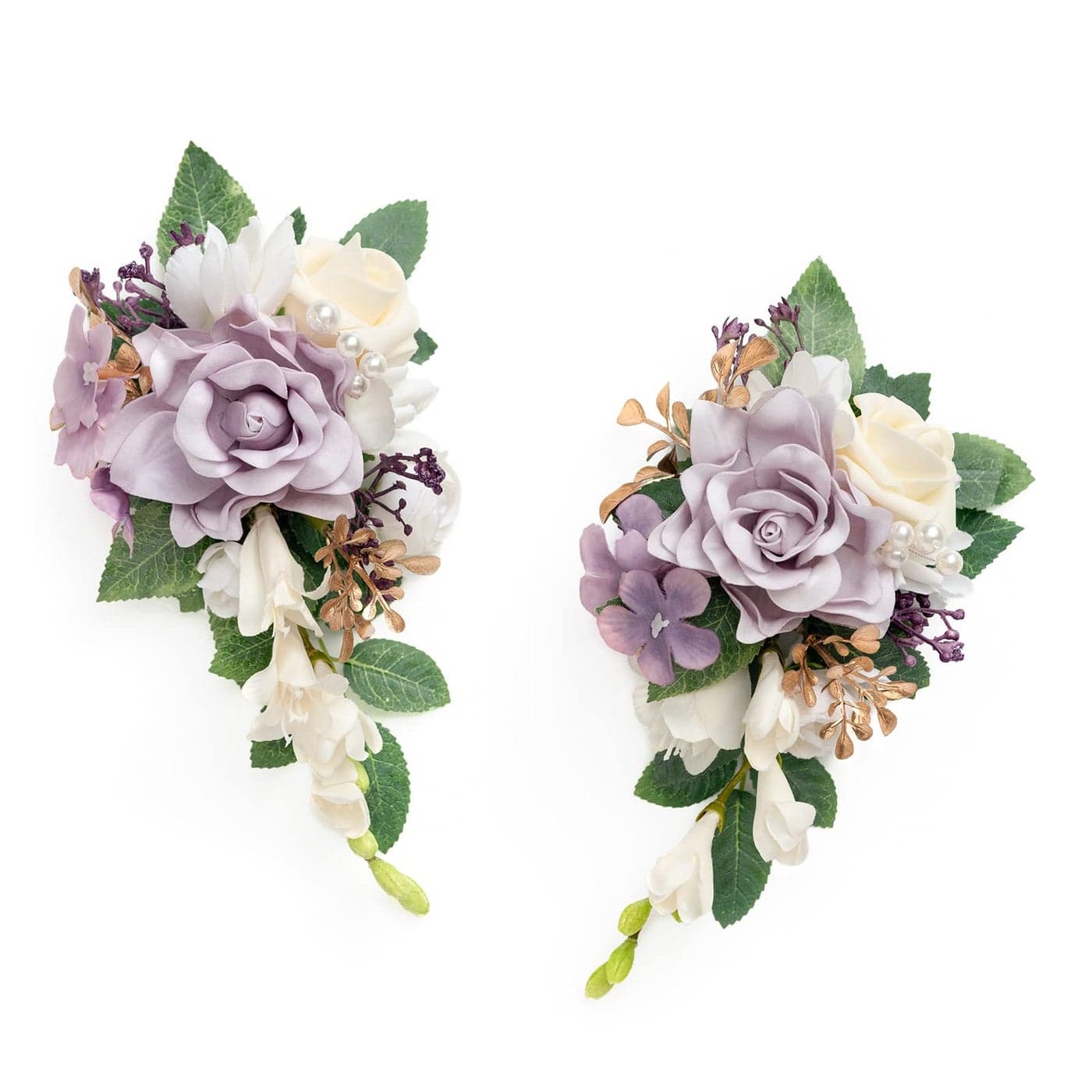 Lings Moment 2pcs Wedding Shoulder Corsage Artificial Flowers GirlMother HomecomingProm Corsages Wristlet Dcor etc Lilac Purple