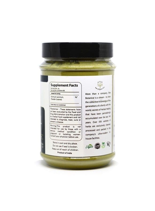 Tulsi Leaves Powder (Holy Basil Leaf/Ocimum Sanctum) 7 Oz / 200g,Pack of 1 | Support Immunity|Taken as Tea