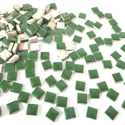 Bulk 200 Square Ceramic Mosaic Tiles 16 Colors 12mm Dark Green