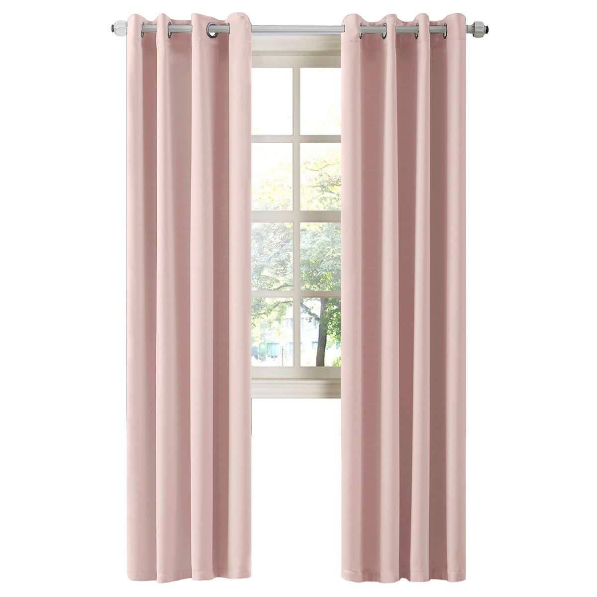 LA PALMA Thermal Insulated Blackout Darkening Grommet Living Room Curtains Window Drapes for Bedroom Pack of 2 Panels