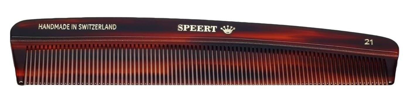 Speert #21 Handmade Narrow Tooth Comb Tortoise Havana Acetate Fine Straight Thin Detangling Parting Grooming Teasing Hair Styling Hairdresser Barber Hairdressing Wet Dry Pocket Travel Women Men Kids