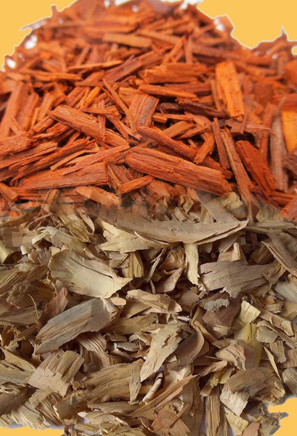 RDK Natural Red and White Sandalwood Chips Scraps Combo (Safed and Lal Chandan) Lakdi Flakes Chilka Hawan Samagri for Healing Meditation, Protection Incense, Spiritual Supplies (Pack of 100 Grams)